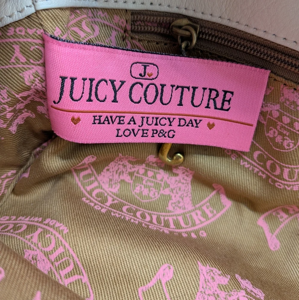 Juicy Couture Vintage Cream Leather Shoulder Bag P&G‎ Era